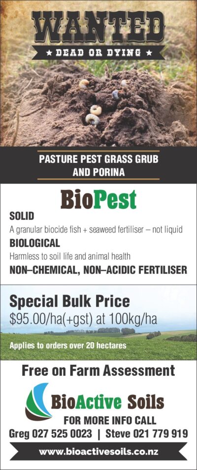 Wanted Dead or Alive Pasture Pest Grass Grub And Porina - Bio Active Soils